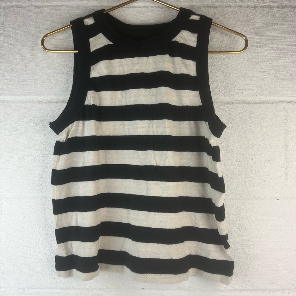 LOFT Navy Striped Tank Top, Small